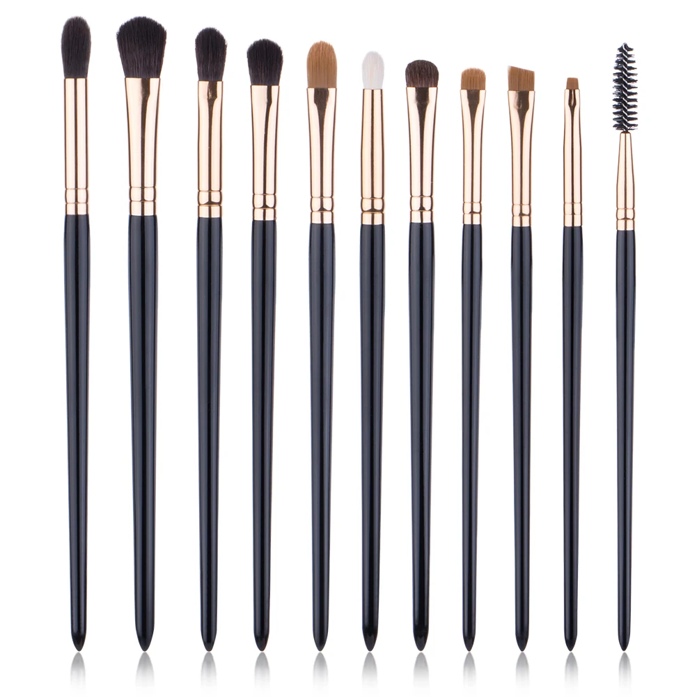 

11pcs Luxury Highend Private Label Eye Brushes Eye Makeup Brushes Set with Your Logo
