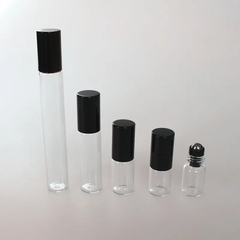 Rolo de Vidro Transparente na Garrafa de Vidro Garrafa de Óleo Essencial de Vidro Amostra de Ensaio Lote ml 2 3 5 10 Âmbar Fino Frascos 50 Pçs - 1 6 Cheap Garrafas reutilizáveis