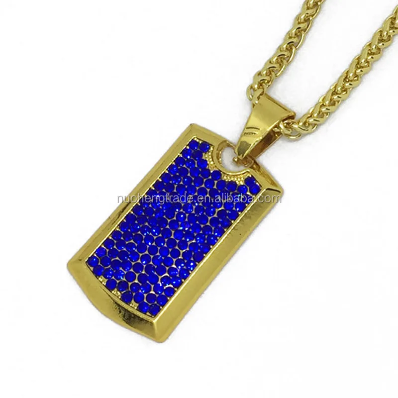 

HipHop Gold Plated Full Crystal Pave Pendant Jewelry Hiphop Men Necklace