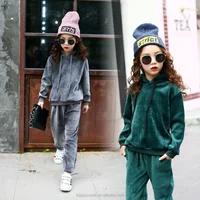 

Cheap Wholesale Velour Track Suit Pullover Hoodie Long Pants Red Grey Green Unisex Kids Silk Velvet Tracksuit