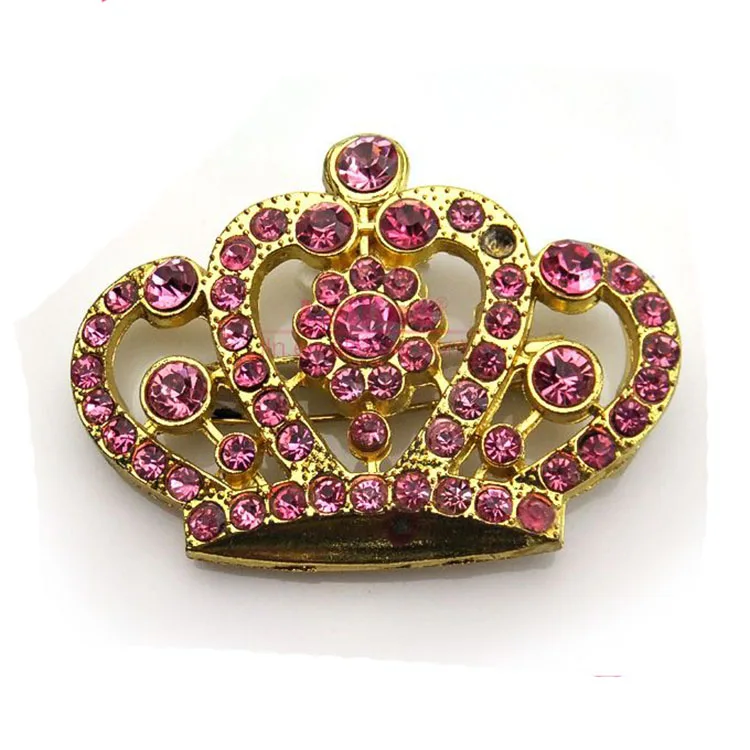 High Quality Custom Crown Brooch Pink Crystal Rhinestone Royal Crown Lapel Pin Buy Rhinestone 