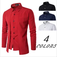 

Hot Selling Custom Logo 100%Cotton Stand Collar Long Sleeves Men's Dress Shirts