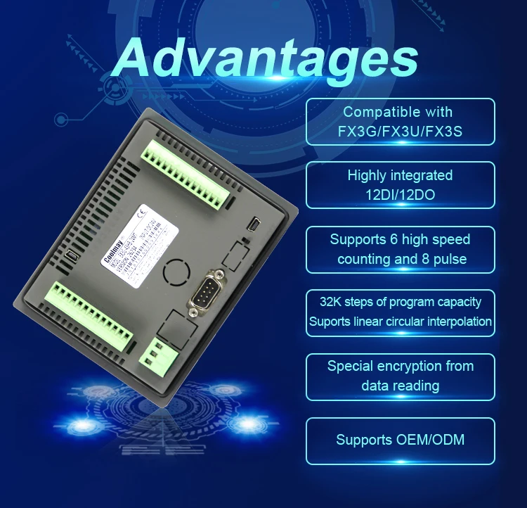 Bộ Điều Khiển Plc Nhỏ Gọn Modbus Rtu Giao Thức 5 Inch Hmi Panel Màn Hình Cảm Ứng