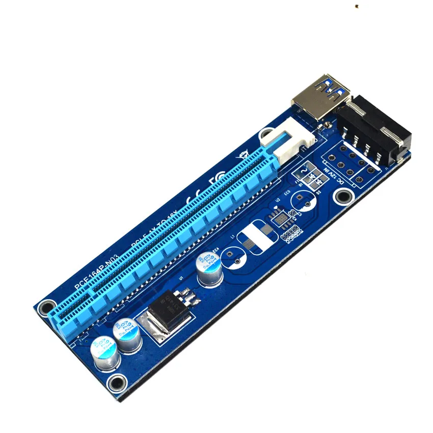 008s molex sata powered pci-express pci-e x1 to x16 riser card w