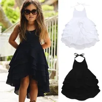 

Western Style Luxury Beautiful Girl Summer One Piece Layered Ruffle Dress