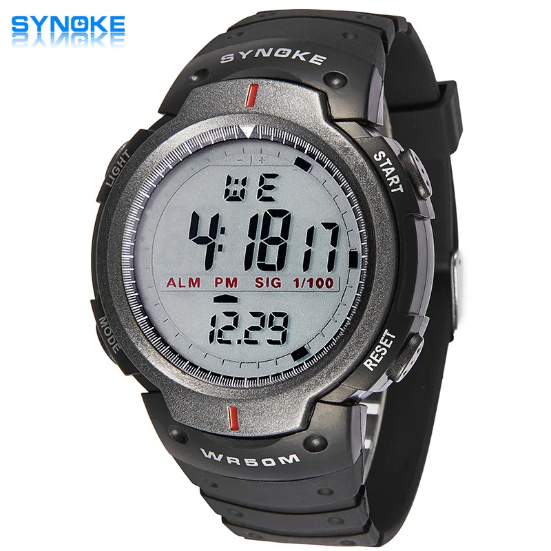 

SYNOKE Watches Men 50M Waterproof Electronic LED Digital Watch Men Outdoor Mens Sports Wrist Watches Stopwatch Relojes Hombre