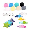 New Products Mixed Color Bulk Round Hexagon Abacus Teething Food Grade Silicone Beads Wholesale