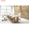 Rectangular shape commercial meeting executive council acrylic marble multimedia outlet conference table