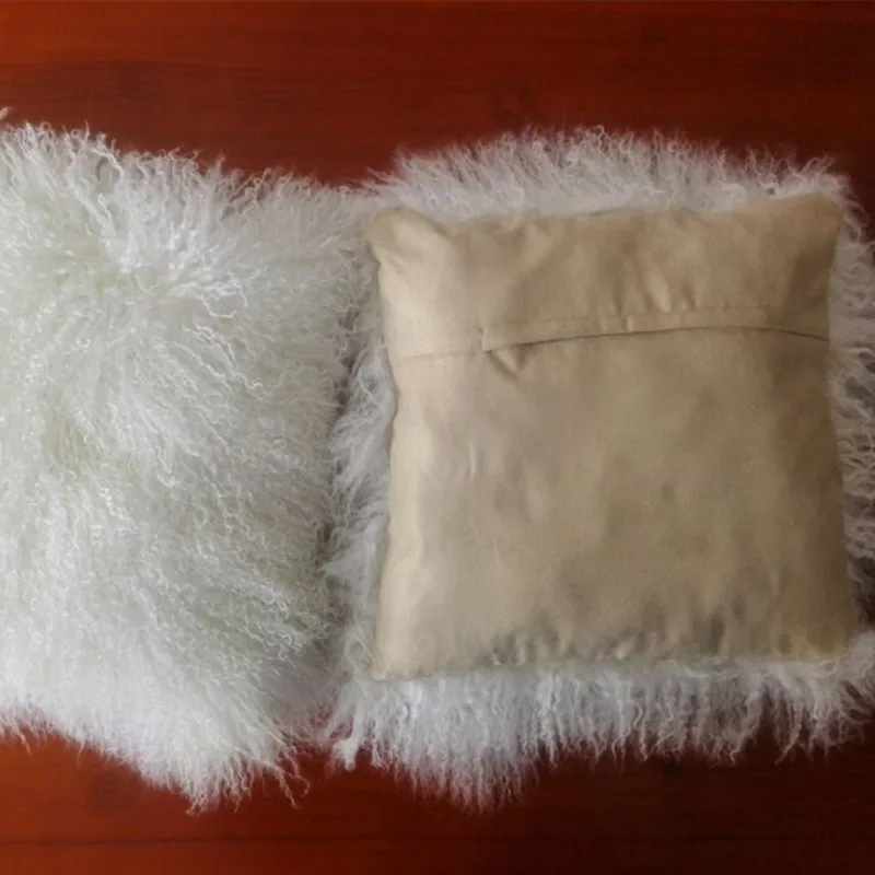 Chinese Mongolian Curly Lamb Fur Pillows Cushions Real Super Soft Lambwool Pillow Buy Long