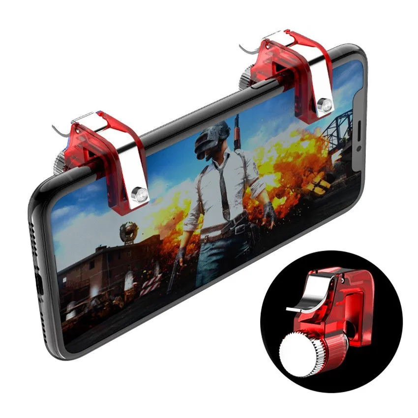 Factory price transparent mobile game trigger for android wireless game joystick Fire Button Handle Grip Shooter Controller