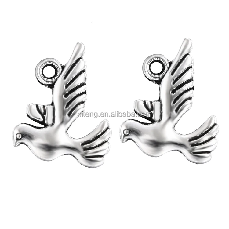

Wholesale Handmade DIY Jewelry Parts Cut Out Antique Silver Peace Dove Charms
