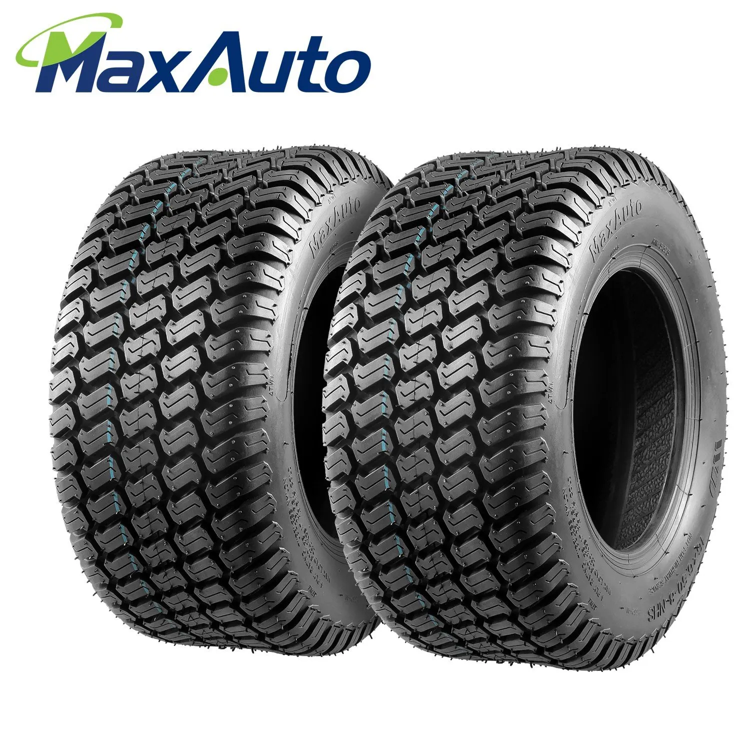 MaxAuto 16/6.50-8 16-6.5-8 Turf Tires 4 Ply Tubeless Lawn Mower Tractor 16x6.5x8(Pack of 2)