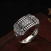 Vintage 925 Sterling Silver Chinese Knot Immediate Fortune Adjustable Luck Ring for Men