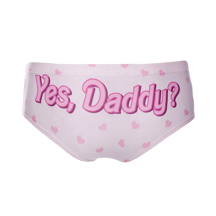 

Dropshipping factory OEM custom yes daddy print super soft women sexy lingerie panties, Various color