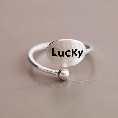 

fashion jewelry 925 sterling silver open lucky ring for women