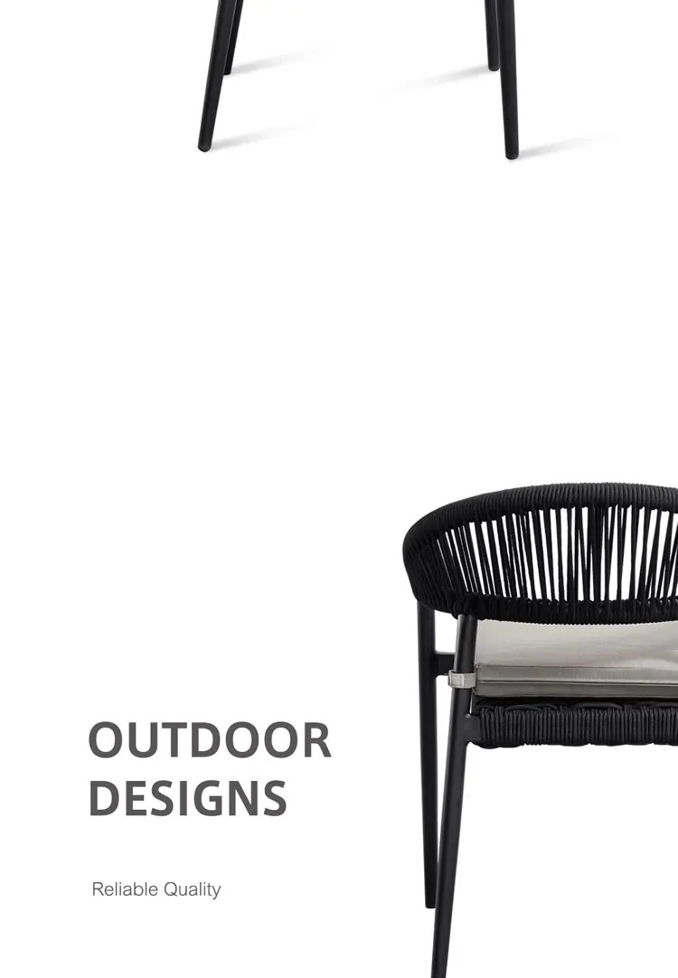 Waterproof Garden Restaurant Dining Woven Rope Chairs Outdoor Patio