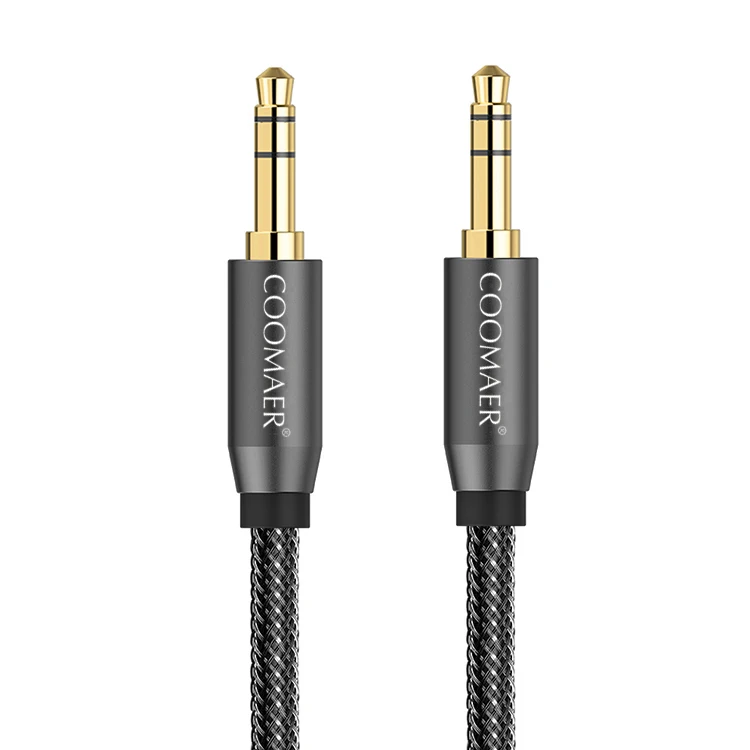

24K Gold Plated High End Nylon Braided 3 Core 3.5 mm Jack Car Audio Cable