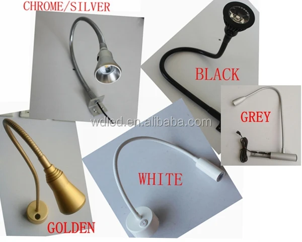 3W DIMMABLE LED FLEXIBLE GOOSENECK WALL LAMPS