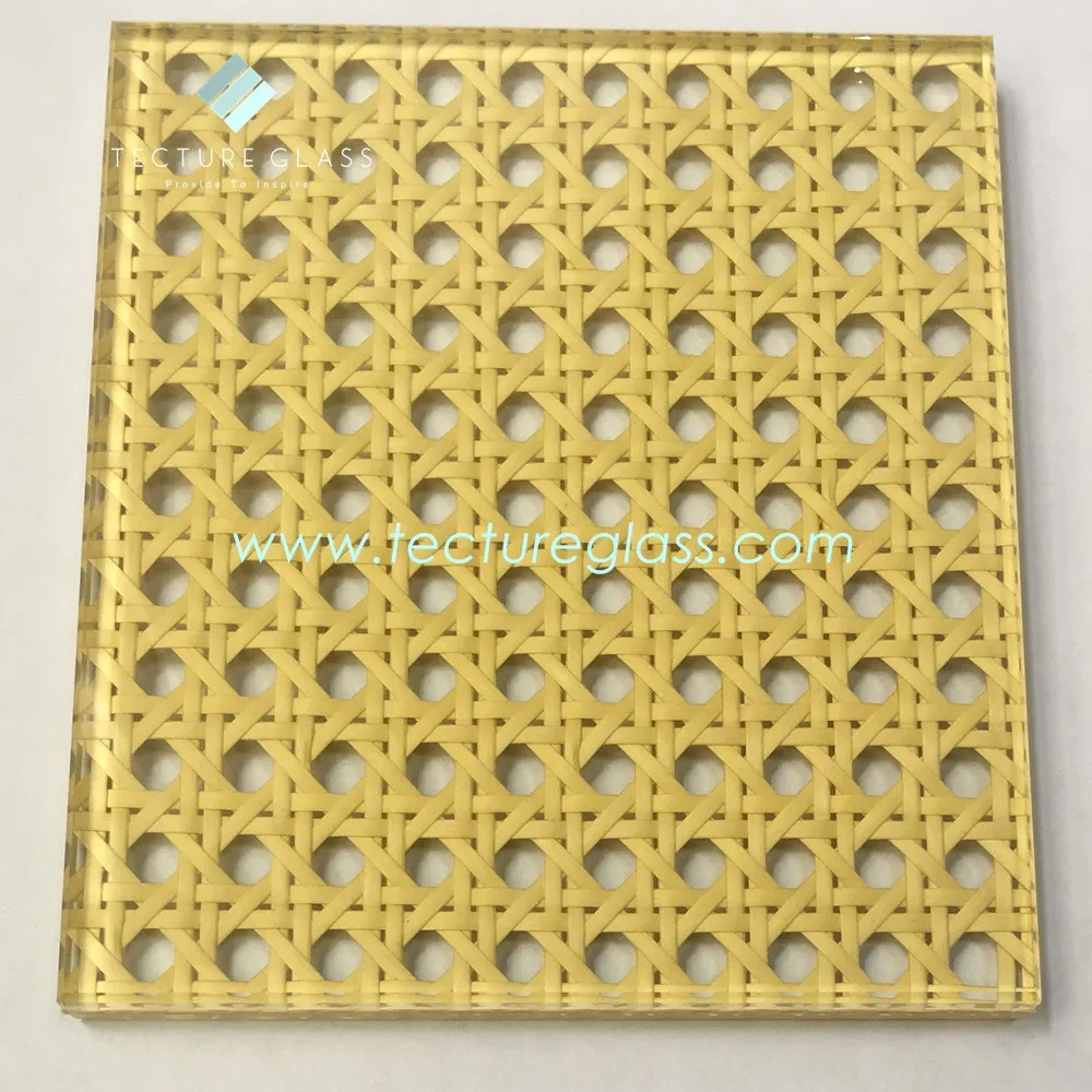 Tecture Rattan Laminated Glass Artificial Vine Laminated Glass For