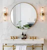 60CM Modern Style Black and Gold Round Shape Mirror