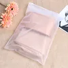 Custom LOGO printed PE clear frosted plastic packing bag with zipper