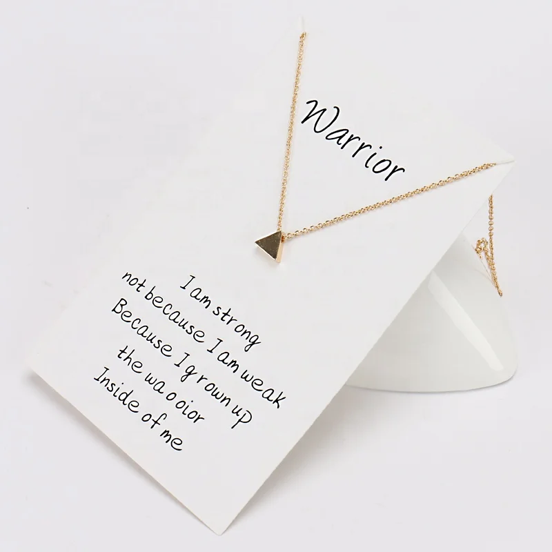 

Alloy Triangle Charms Necklace Geometric Wish Card Necklace, Picture