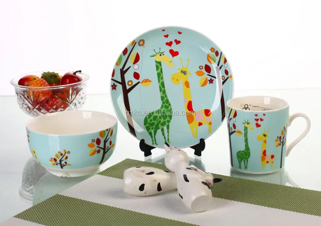 New Bone China Ceramic Kids Dinner Set For Baby Breakfast Buy Ceramic