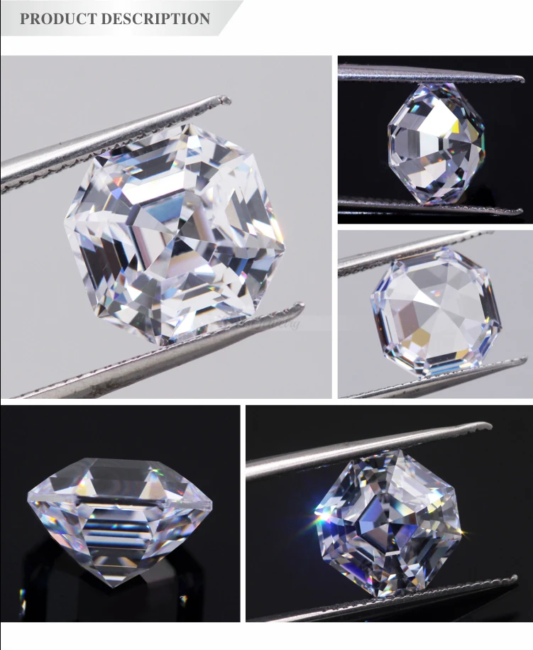 Moissanite Loose Stones White Def Color 6x6mm Octavia Asscher