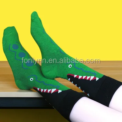 Novelty Crazy Crew Socks Funny Shark Beer Alien Food Poker Cotton Dress Socks