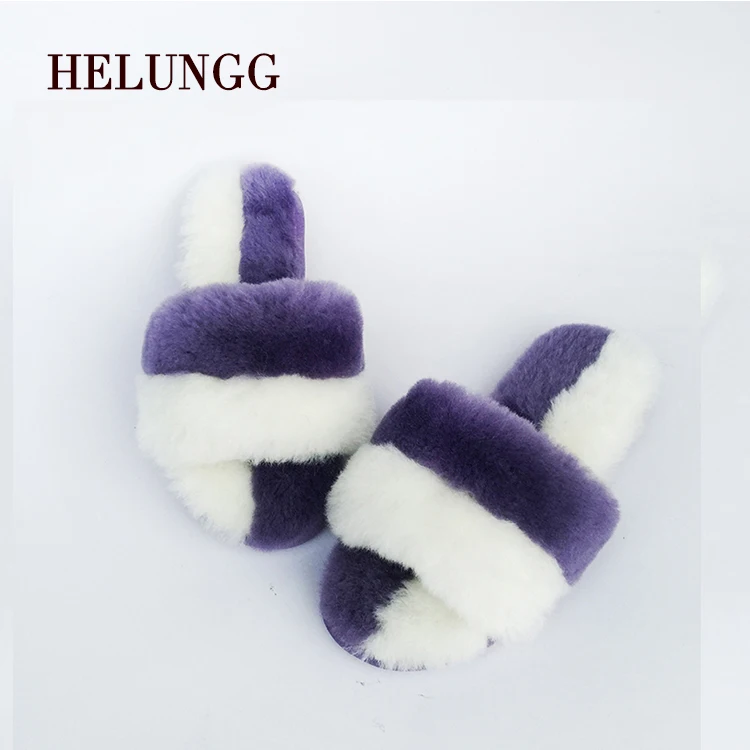
2020 new arrival handmade chic fashionable soft warm anti skid Winter 100% Wool indoor Slippers For Women 