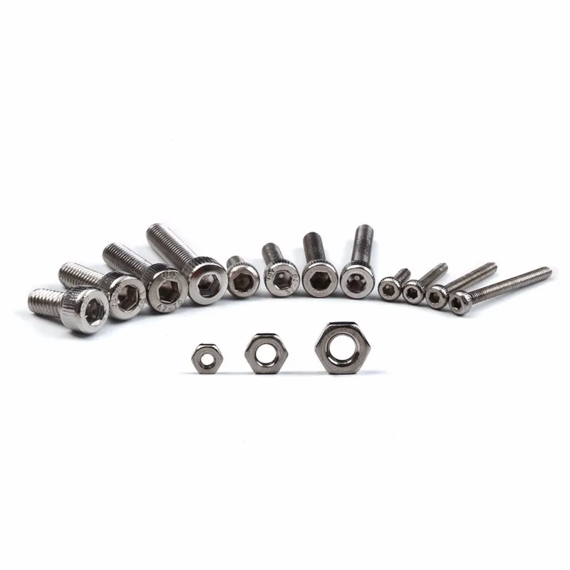 Professional Round Cylinder Head Hexagon Assortment 304 Stainless Steel Bolt Screw Nuts Kit With