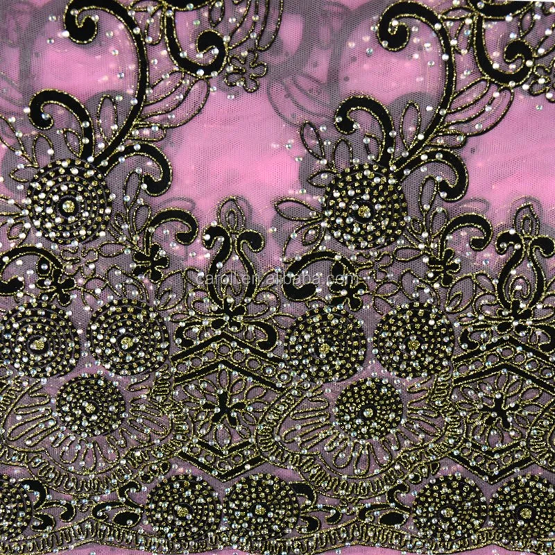 
Luxury stones African lace fabric lovely French tulle fabric elegant guaranteed quality Nigerian wedding lace fabric 