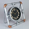 Special Design Square Antique Quartz Metal Table Clock with Black Arabic Numerals Dial