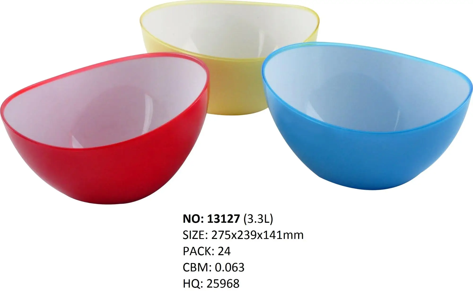 High Quality Plastic Large 2 Litre  Mixing Salad Bowl in  Assorted Colours 