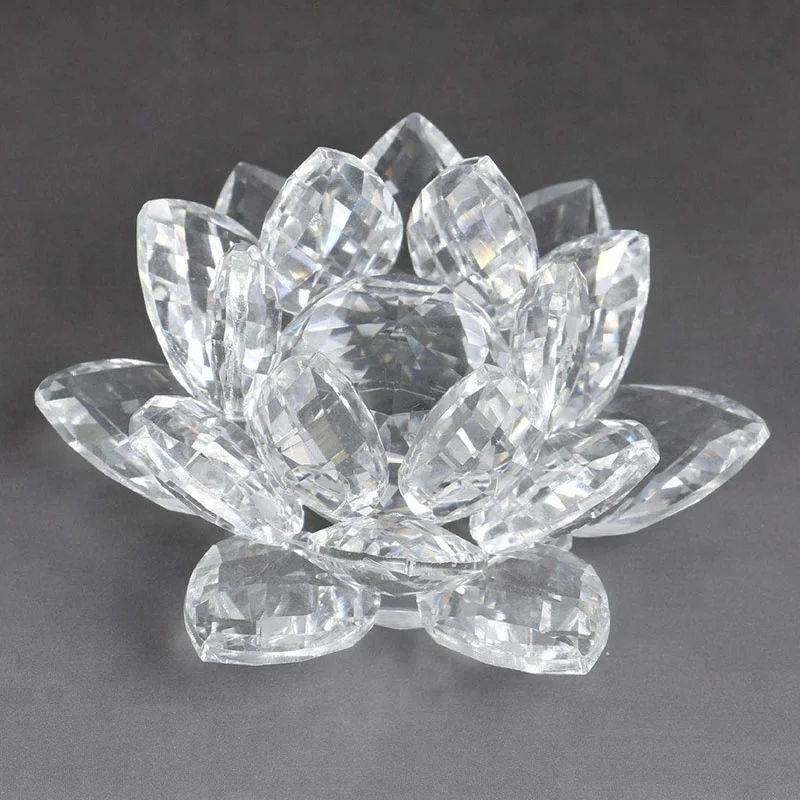 Wholesale Feng Shui Shining K9 Crystal Lotus Flower