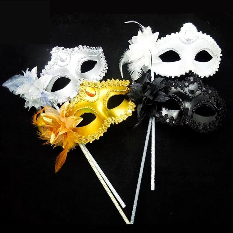 Venice Party Dance Mask With Feather Lace Party Masquerade