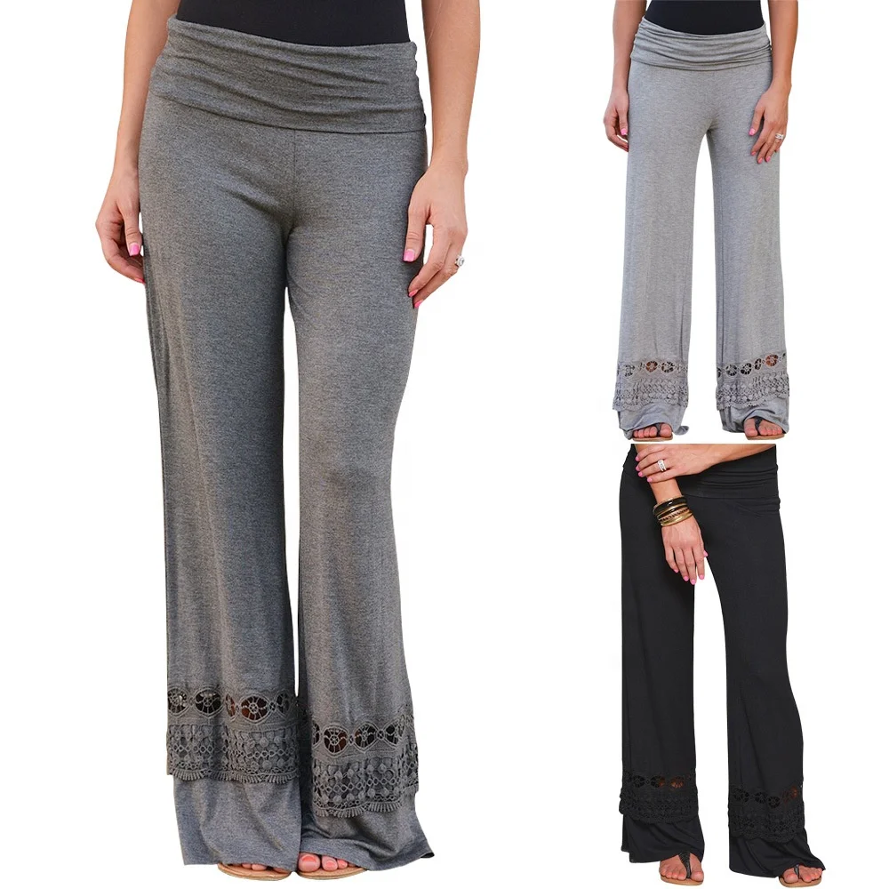 

Women's Loose Baggy leggings Hollow Out Trousers Yoga Pants, Black, dark gray, light gray