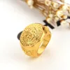 Best selling fashion 24k gold plated lion head big gold ring