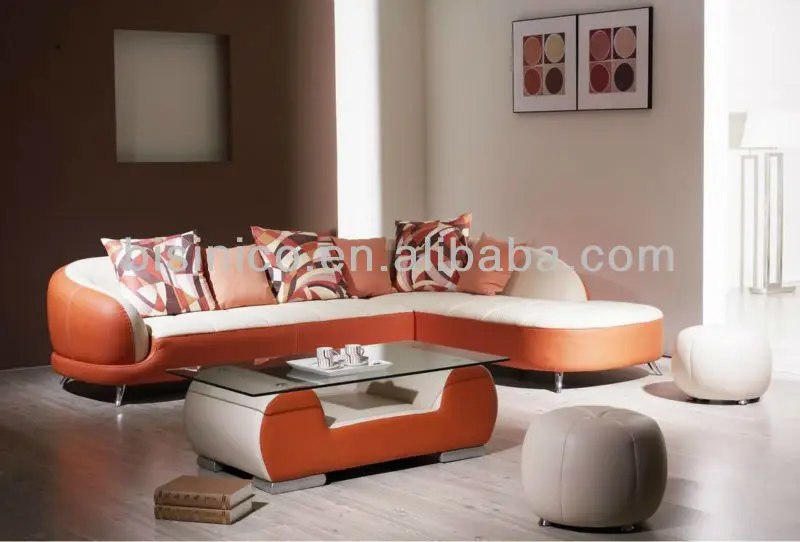 Simple Stylish Living Room Leather Sofa Set L Shaped Corner Sectional Japanese Fashion Style Furniture Asian
