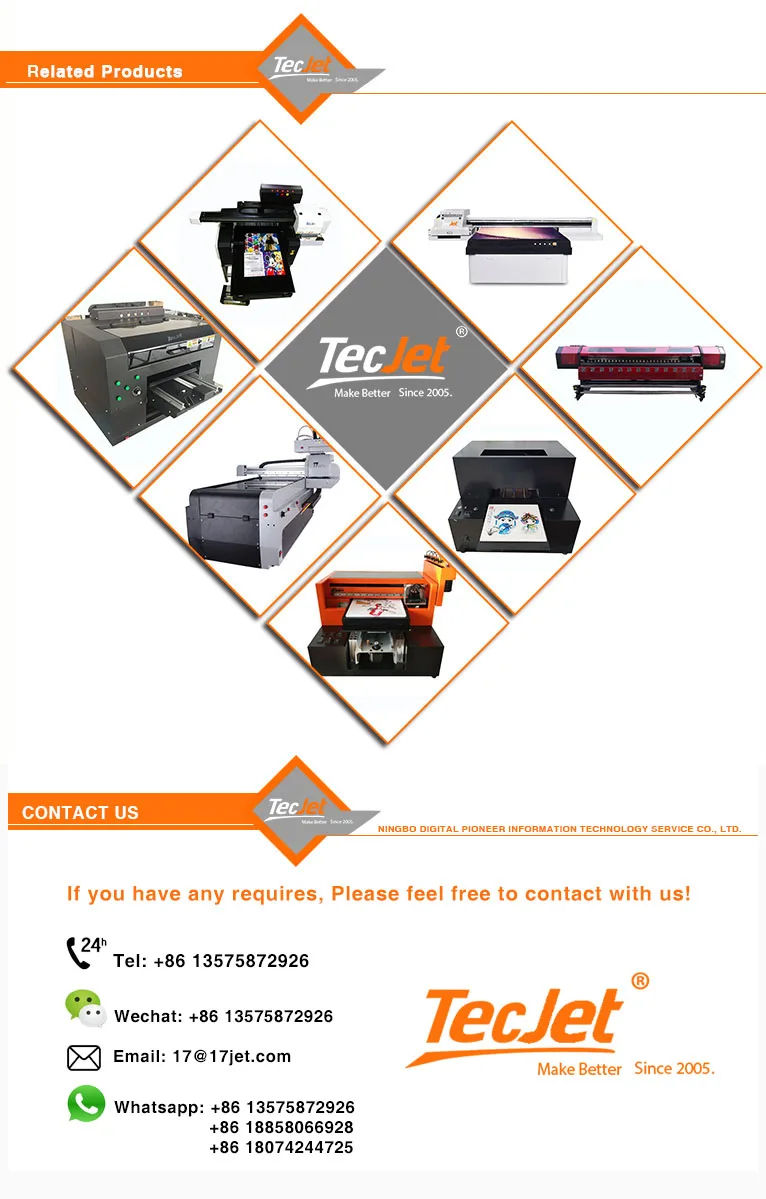 Tecjet Dx5,Dx7,Xp600 Printhead 6090 Uv Flatbed Printer New Products