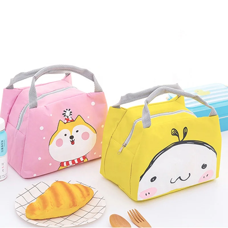 

New Cute Insulation Oxford Lunch Bag Waterproof Thermal Food Storage Picnic Cooler Bag Cartoon Cat Tote Zipper Lunch Bag