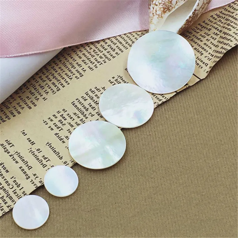 

Wholesale round double flat Natural Mother Of Pearls large discs White Sea Shell Slice, 100% natural color
