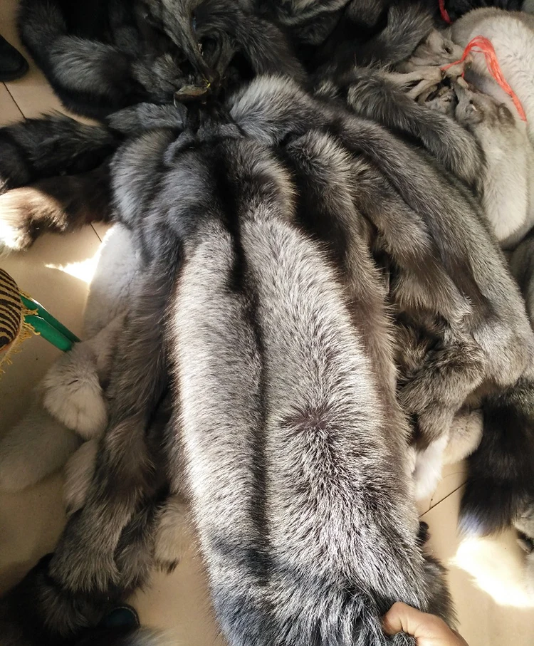 真正的毛皮狐皮天然银狐毛