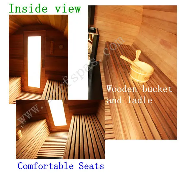 Big Sale Outdoor Use Sauna With Burning Type Sauna Stove Barrel Sauna