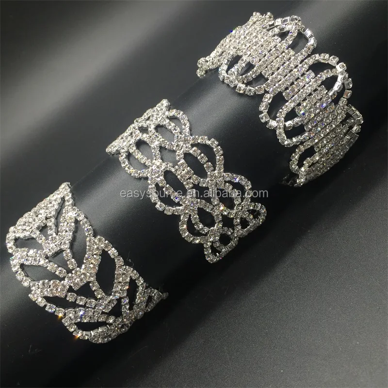 

New Arrival Diamante Bangle Cuff Wedding Dress Accessories, Silver or gold