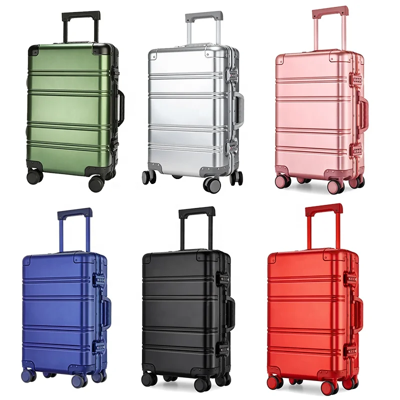 

100% fully aluminum metal luggage suitcase wholesale suitcase China luggage factory, Black, red,blue, customized