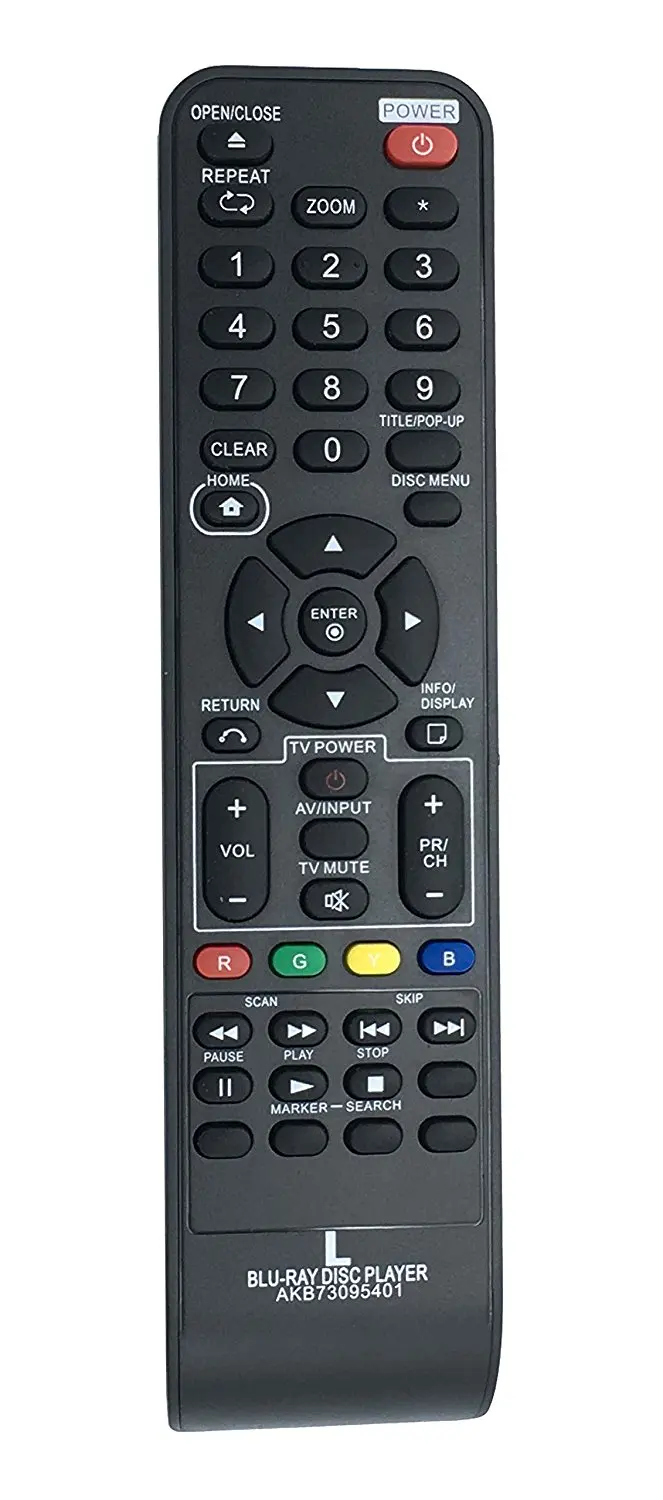 Get Quotations · New VINABTY AKB73095401 Replaced Remote fit for LG BD611  BD550 BD555 Blu-ray Disc DVD