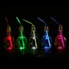 wholesale price different sizes shining bulb shaped glass jar with lid and straw