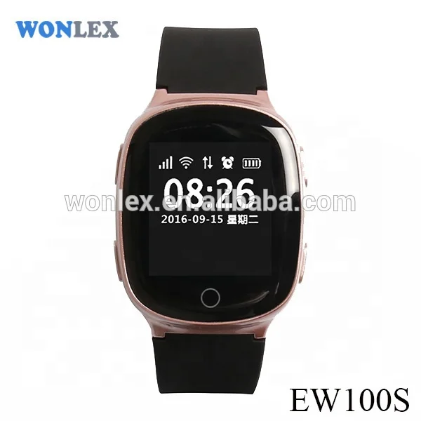 

Wonlex emergency watch phone EW100S sos calling for elderly, Black;gold;rose gold