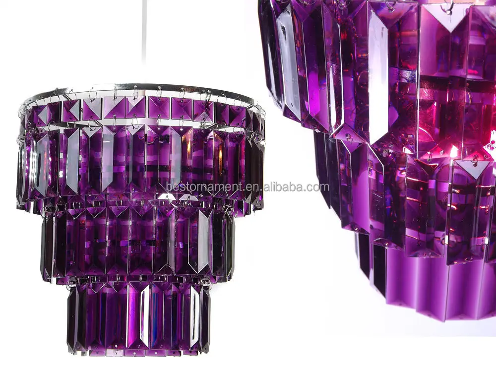 Funky Deep Purple 3 Tier Crystal Chandelier Deep Purple 3 Tier Crystal Chandelier